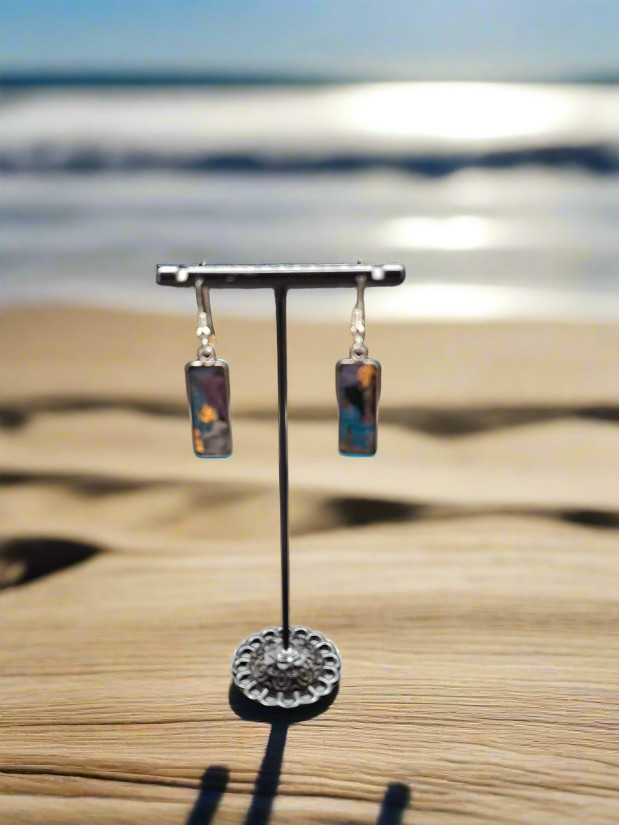 Hand painted Beach style earrings