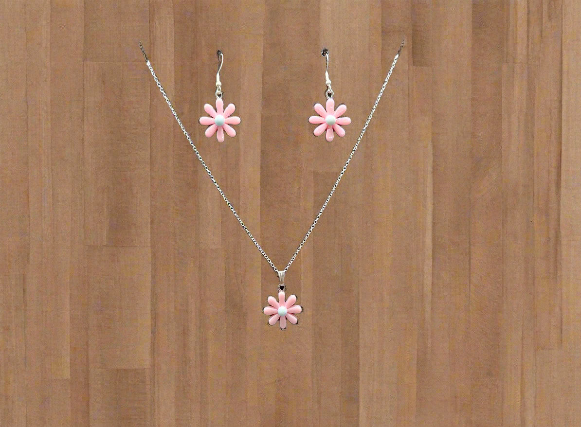 Pink Polymer clay flower set