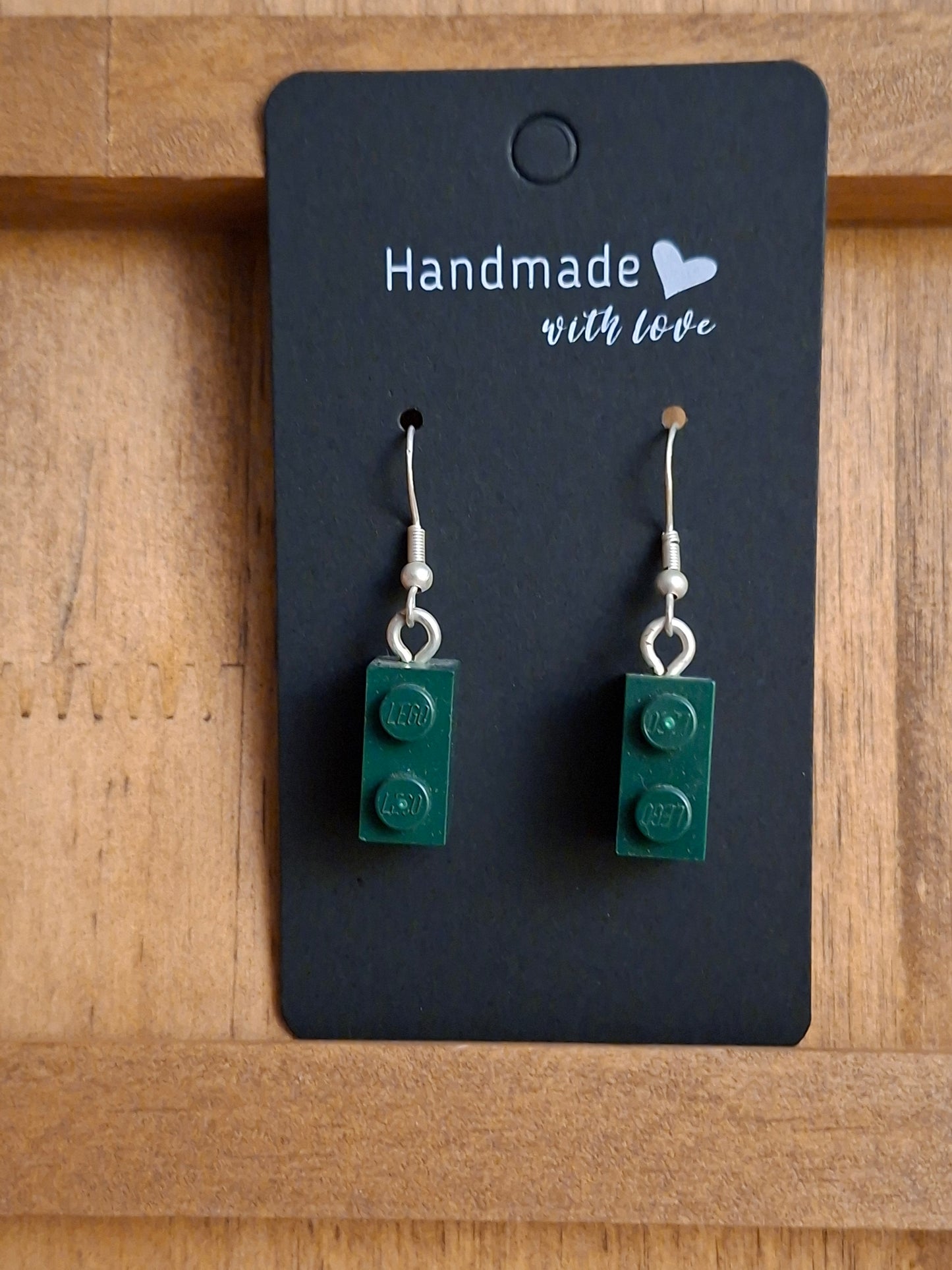 Upcycled lego block earrings
