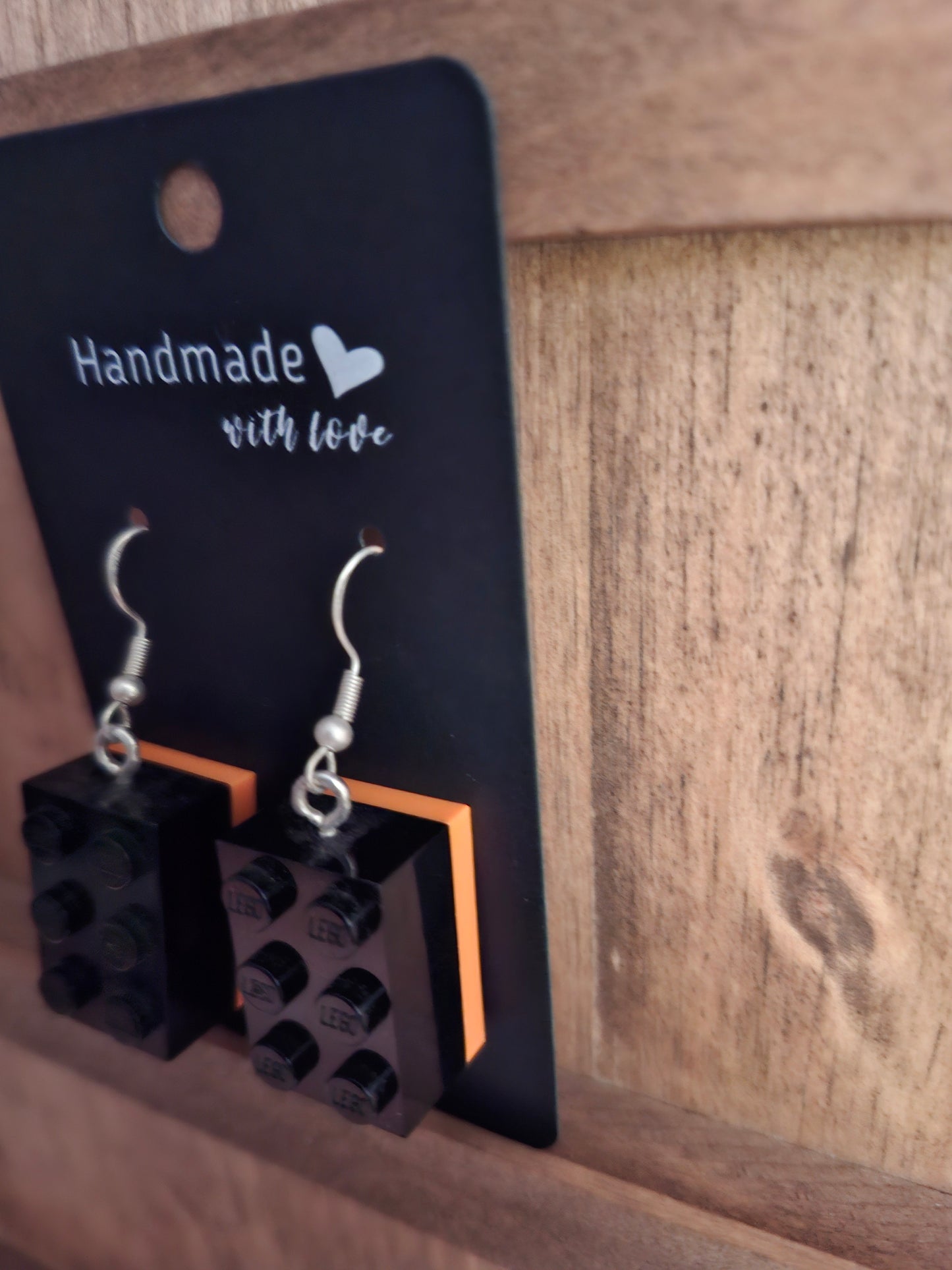 Upcycled lego block earrings