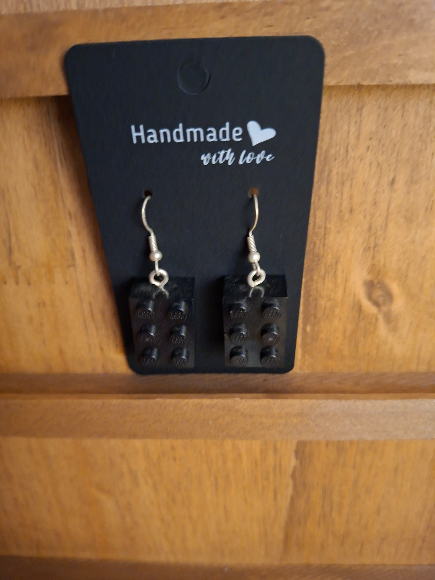 Upcycled lego block earrings