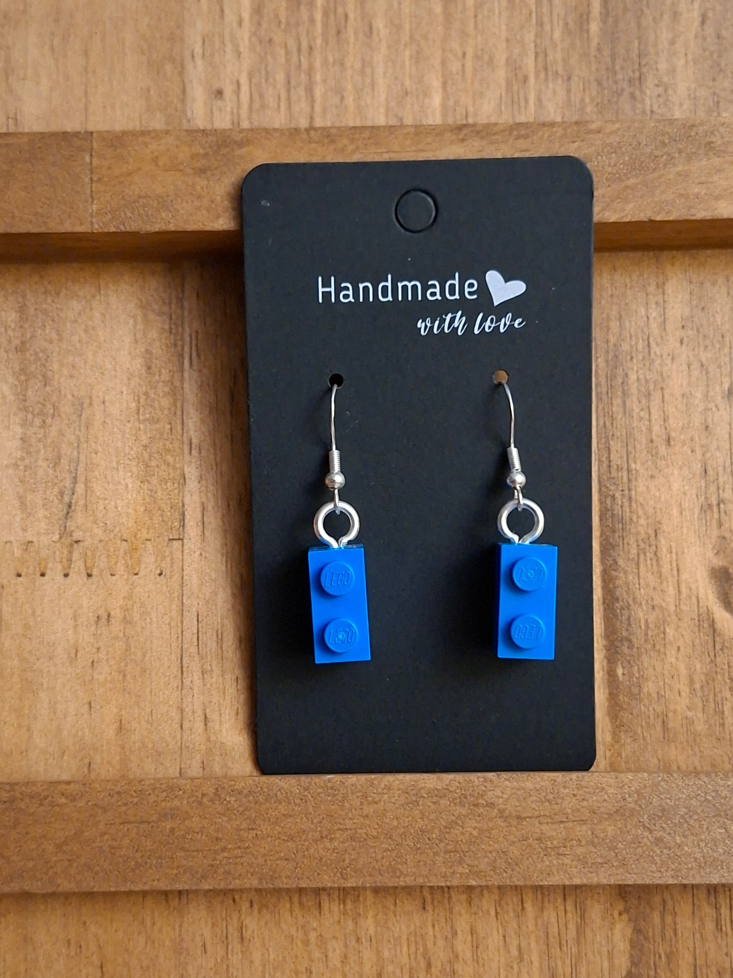 Upcycled lego block earrings
