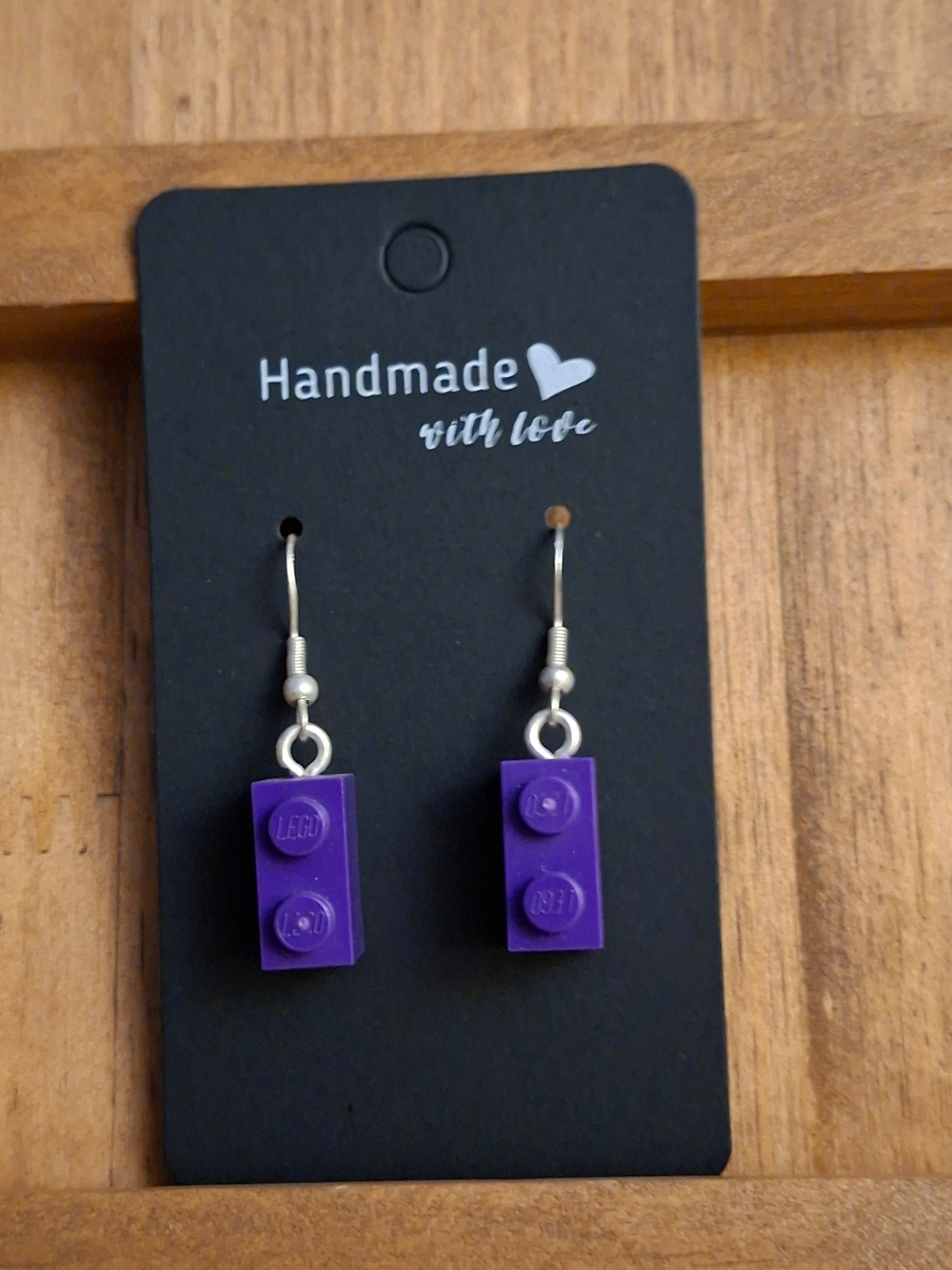 Upcycled lego block earrings