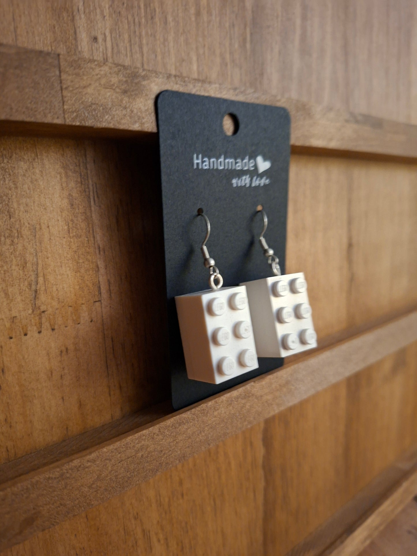 Upcycled lego block earrings