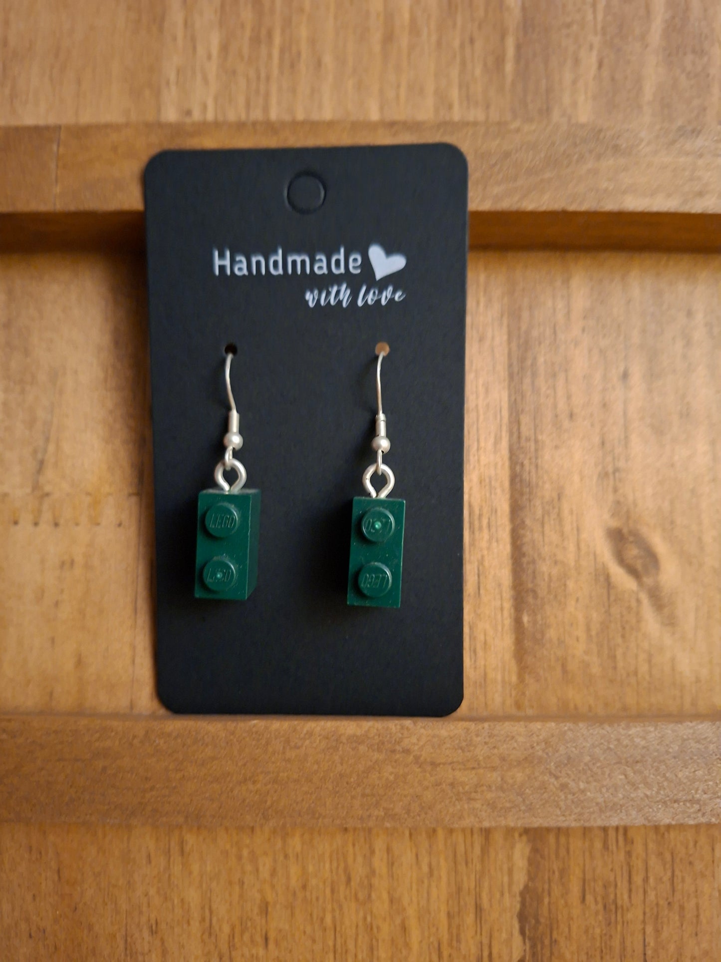 Upcycled lego block earrings
