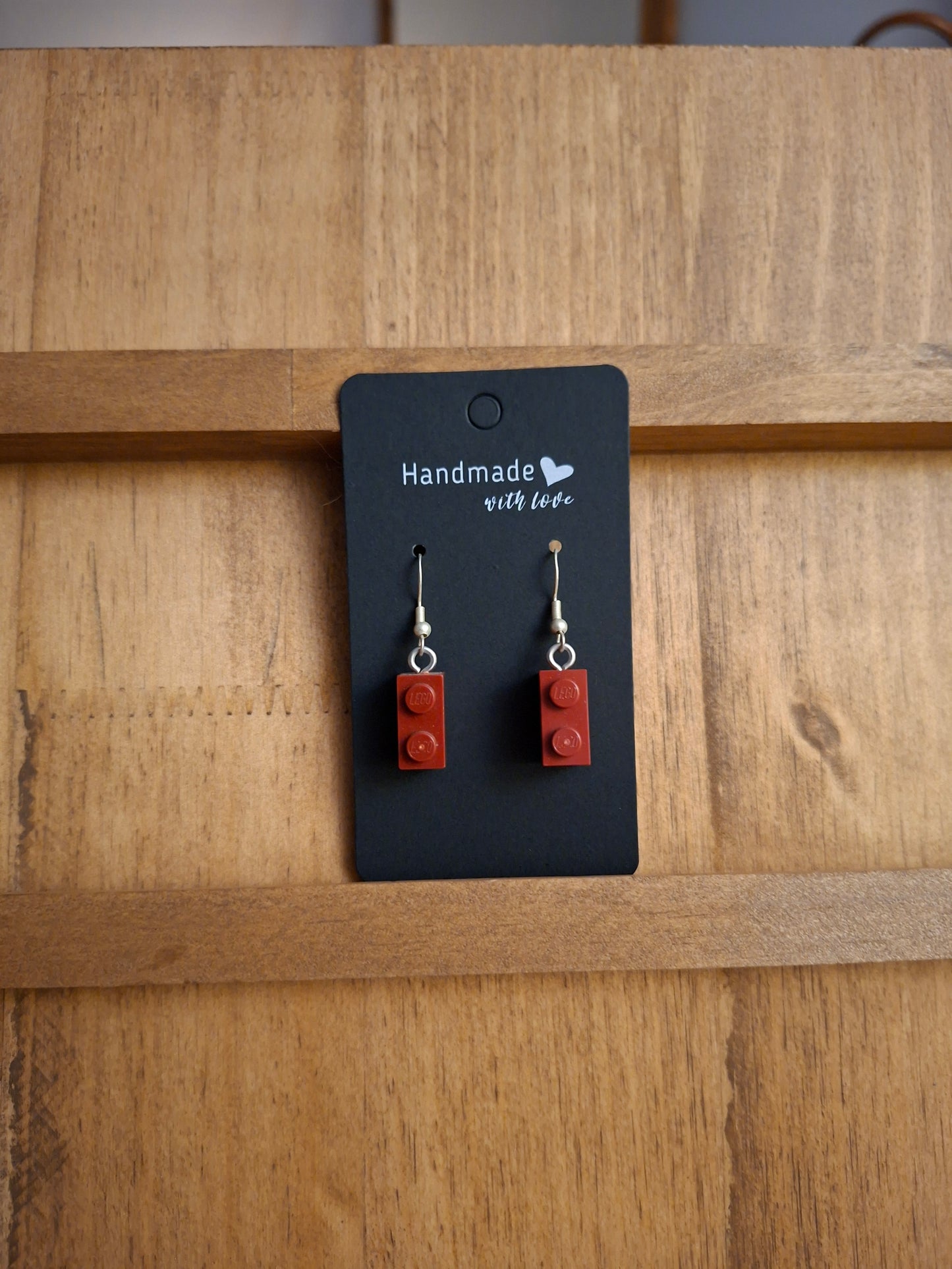 Upcycled lego block earrings