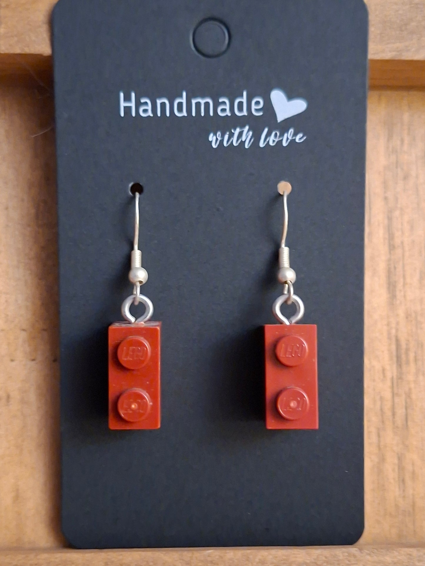 Upcycled lego block earrings