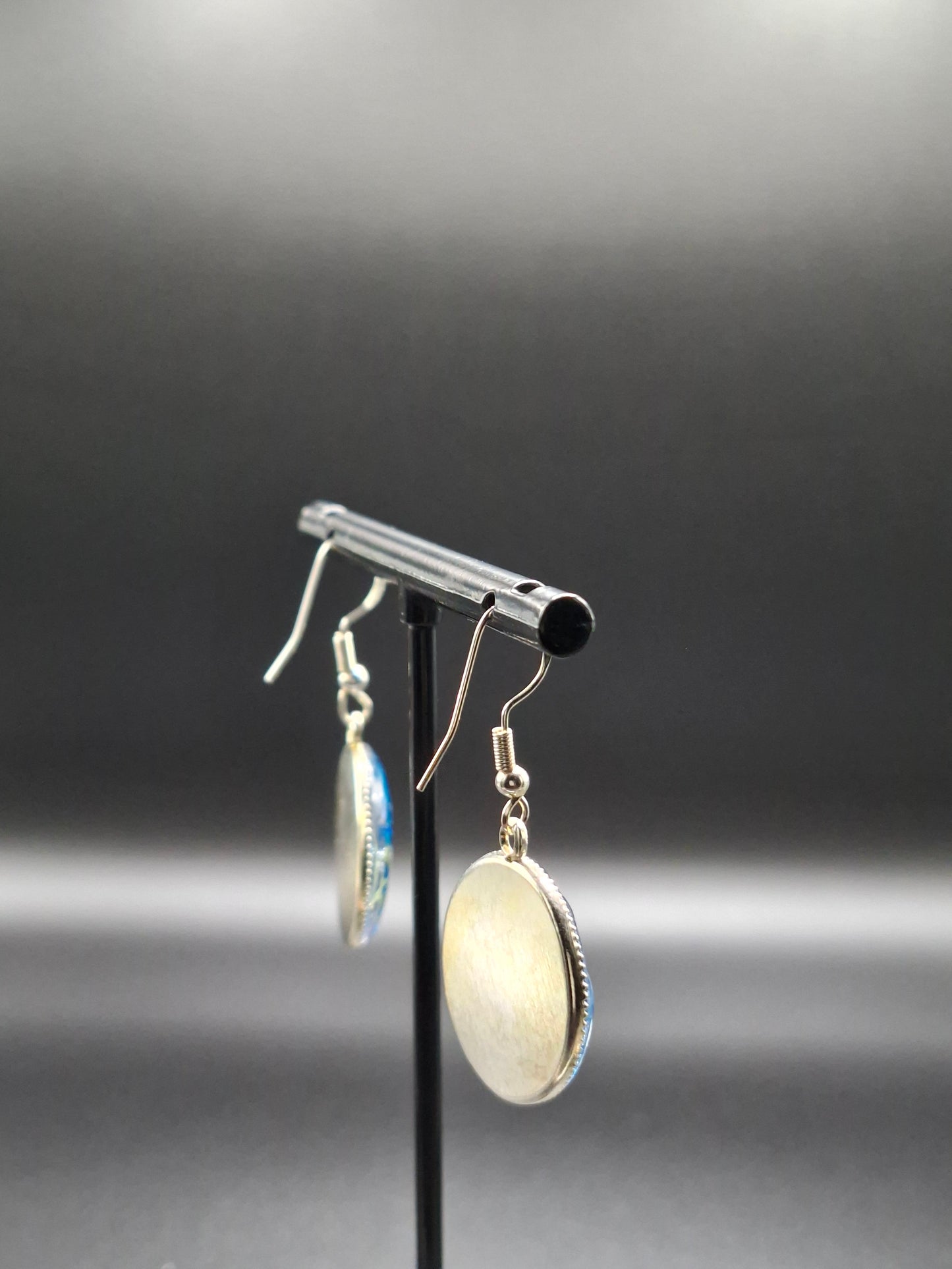 Blue flower and sparkle earrings