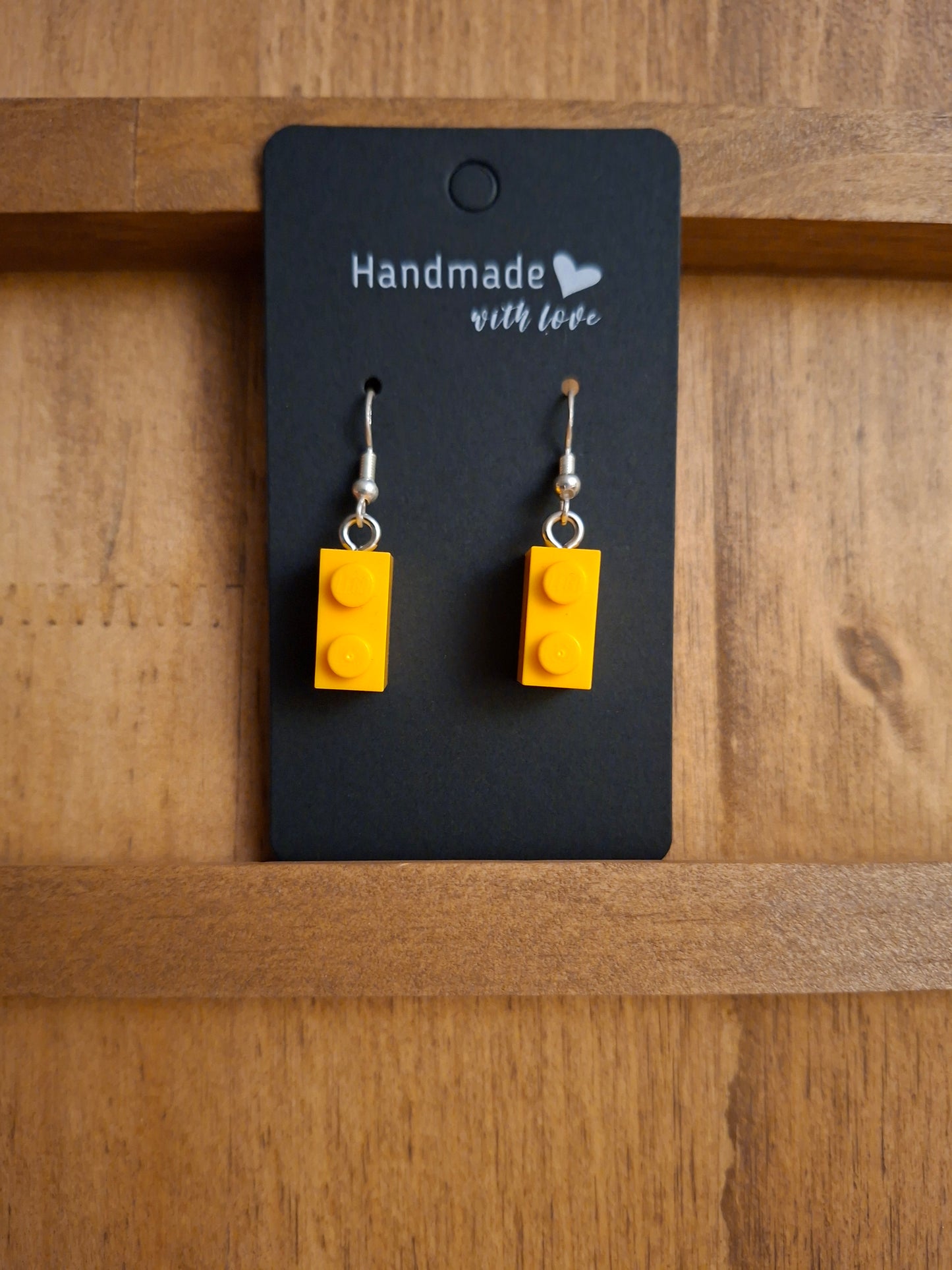 Upcycled lego block earrings