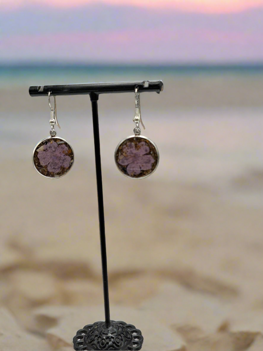 MARGATE SAND AND REAL FLOWER EARRINGS