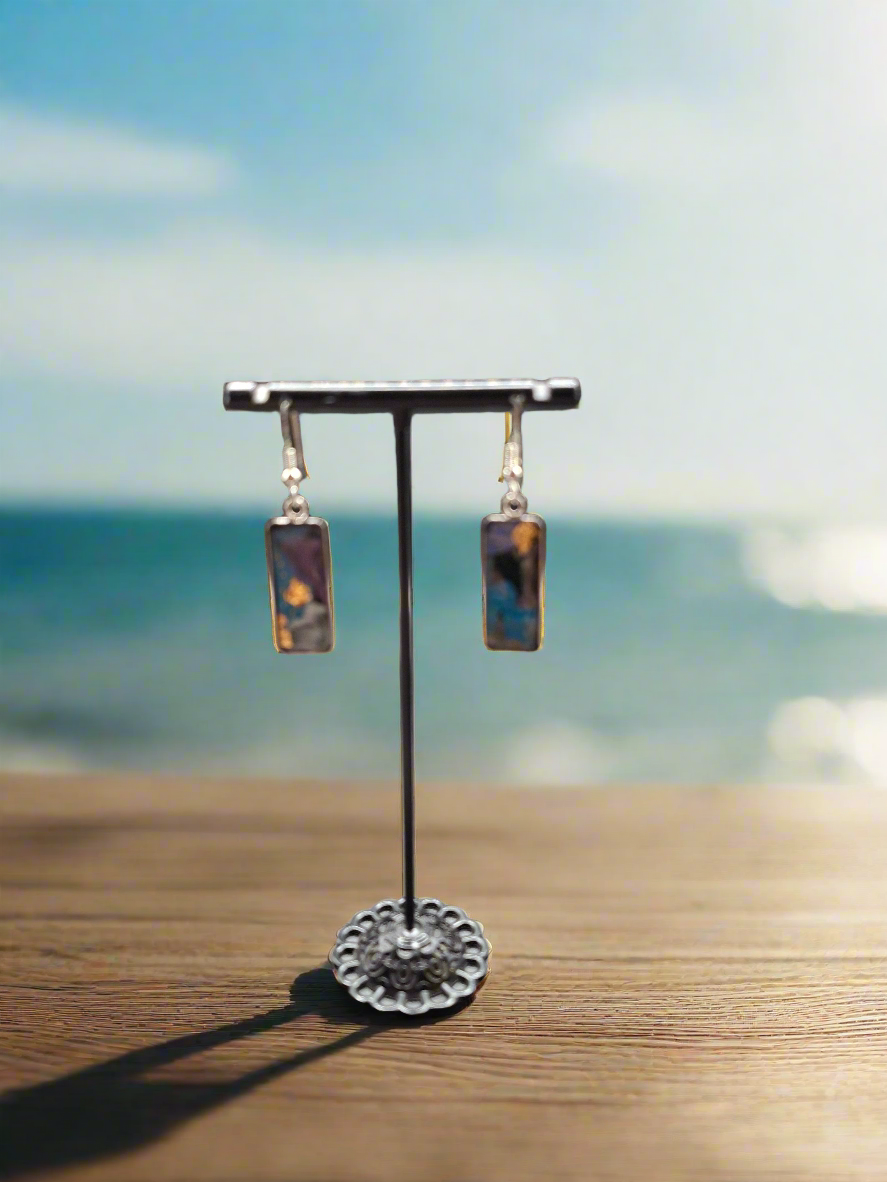 Hand painted Beach style earrings