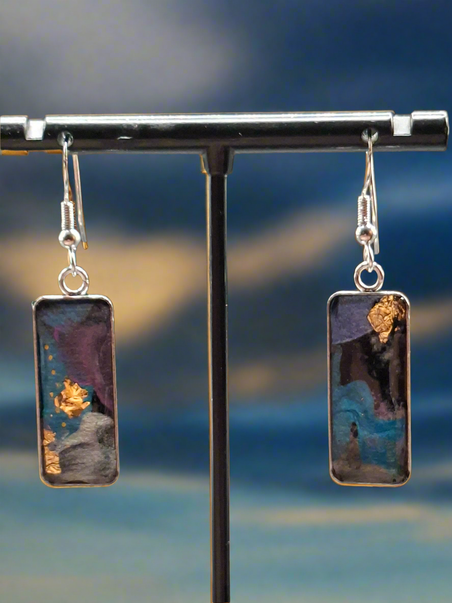 Hand painted Beach style earrings