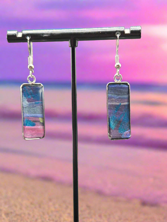 Hand painted sea theme earrings