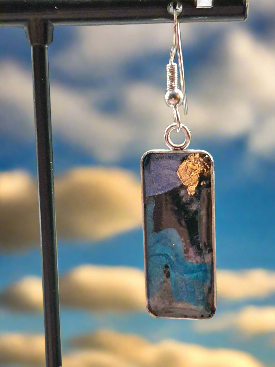 Hand painted Beach style earrings