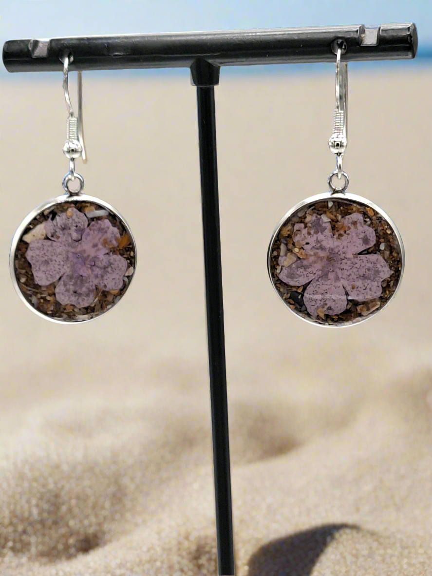 MARGATE SAND AND REAL FLOWER EARRINGS