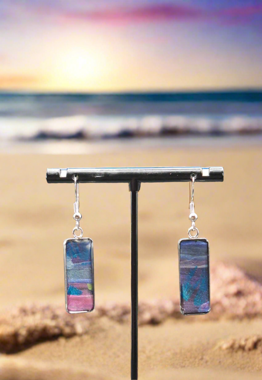Hand painted sea theme earrings