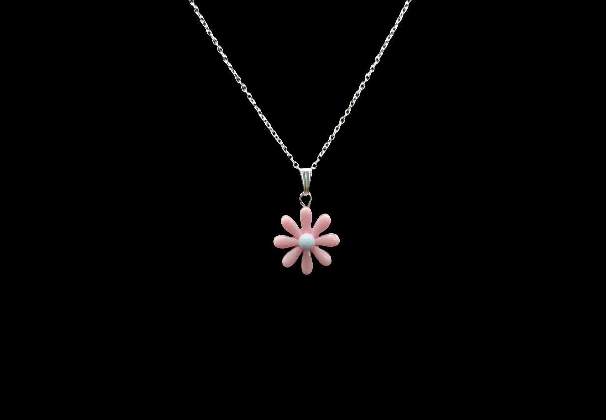 Pink Polymer clay flower set