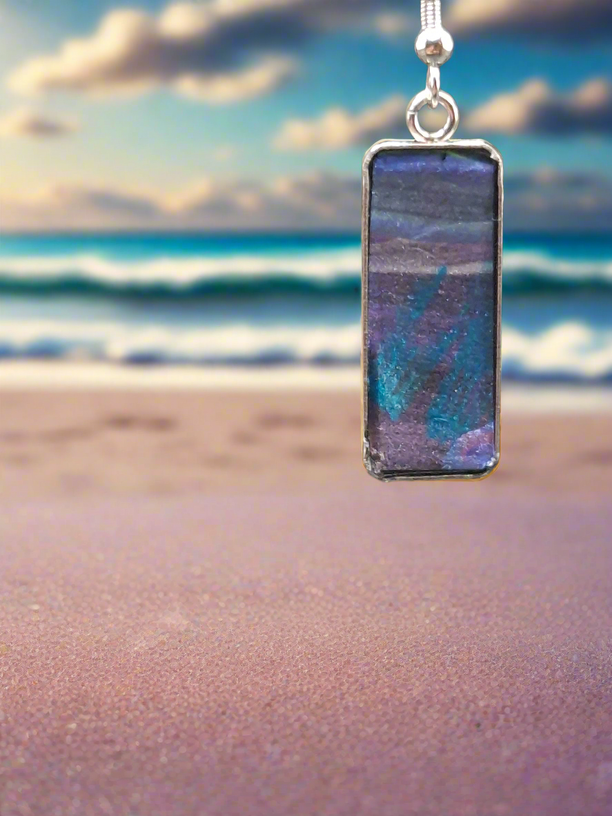 Hand painted sea theme earrings