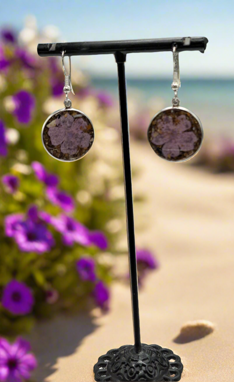 MARGATE SAND AND REAL FLOWER EARRINGS