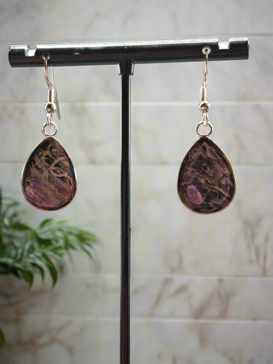 Hand painted teardrop earrings