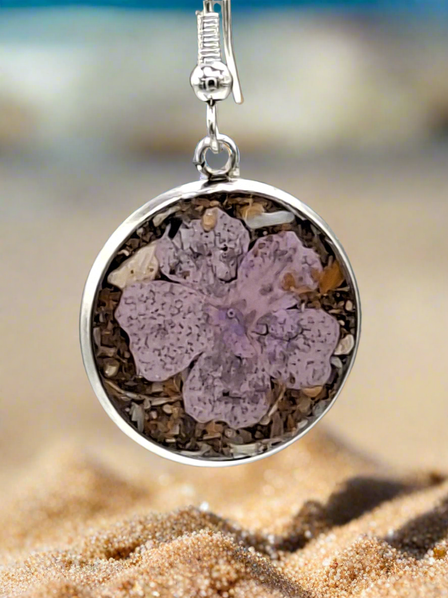 MARGATE SAND AND REAL FLOWER EARRINGS