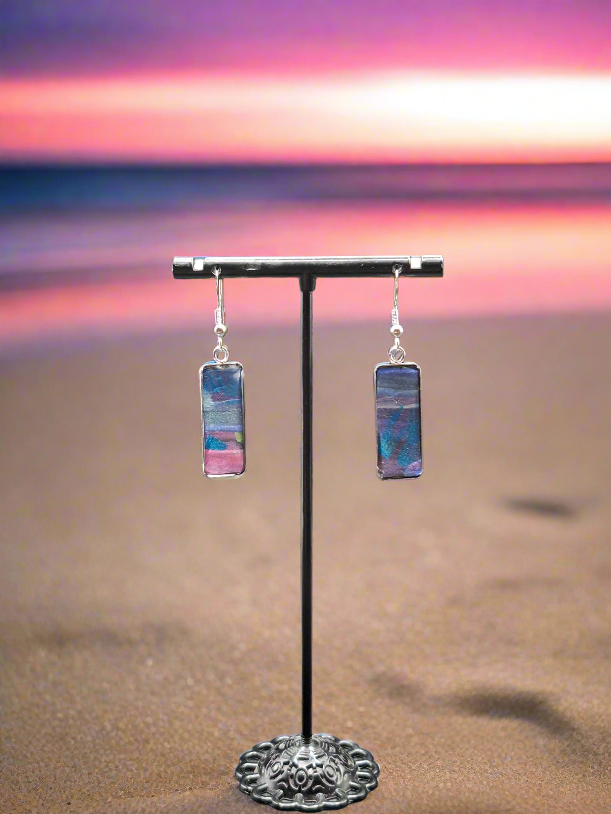 Hand painted sea theme earrings