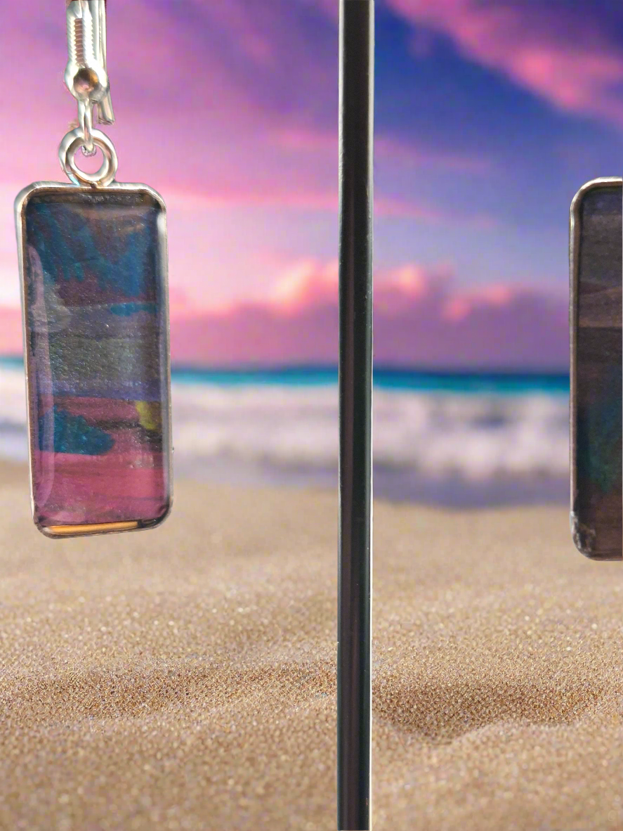 Hand painted sea theme earrings