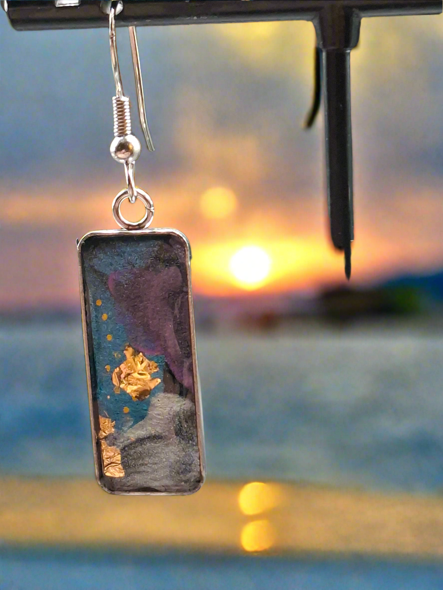 Hand painted Beach style earrings