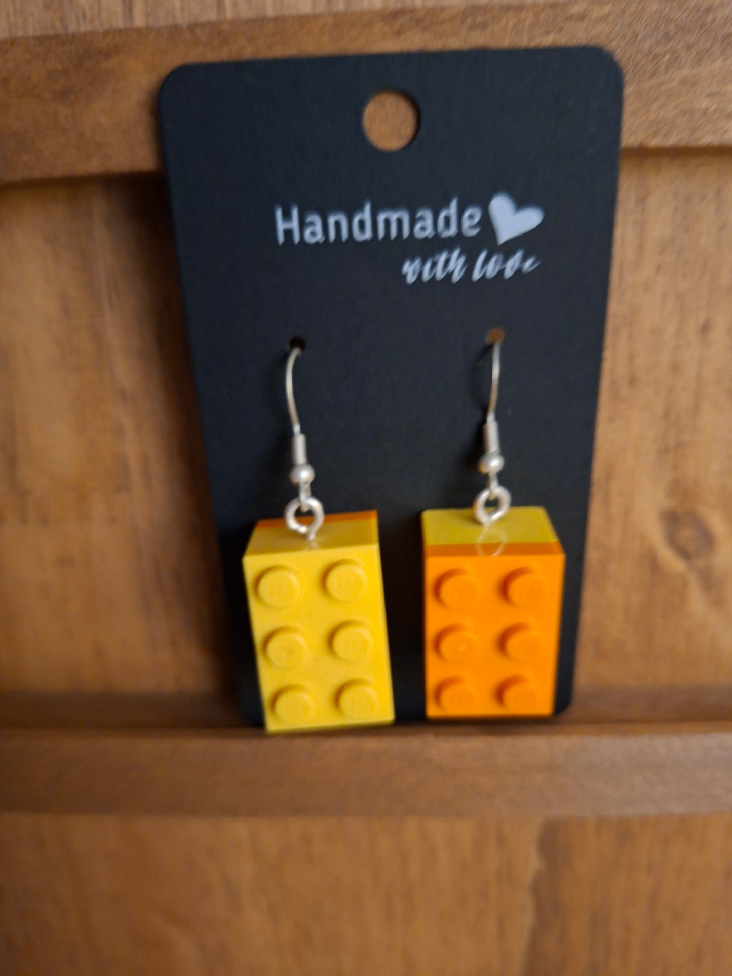 Upcycled lego block earrings