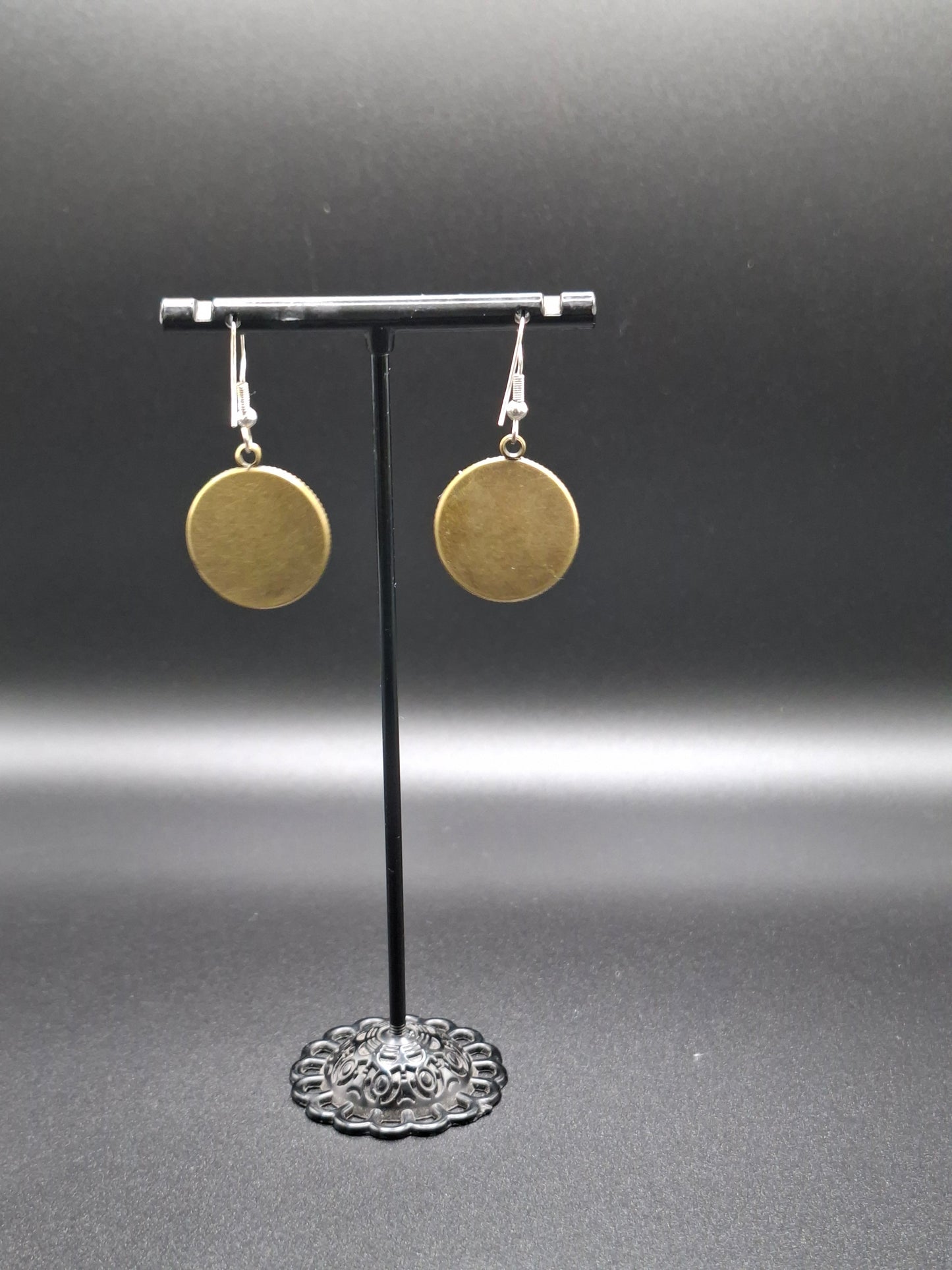 Real blue flower earrings