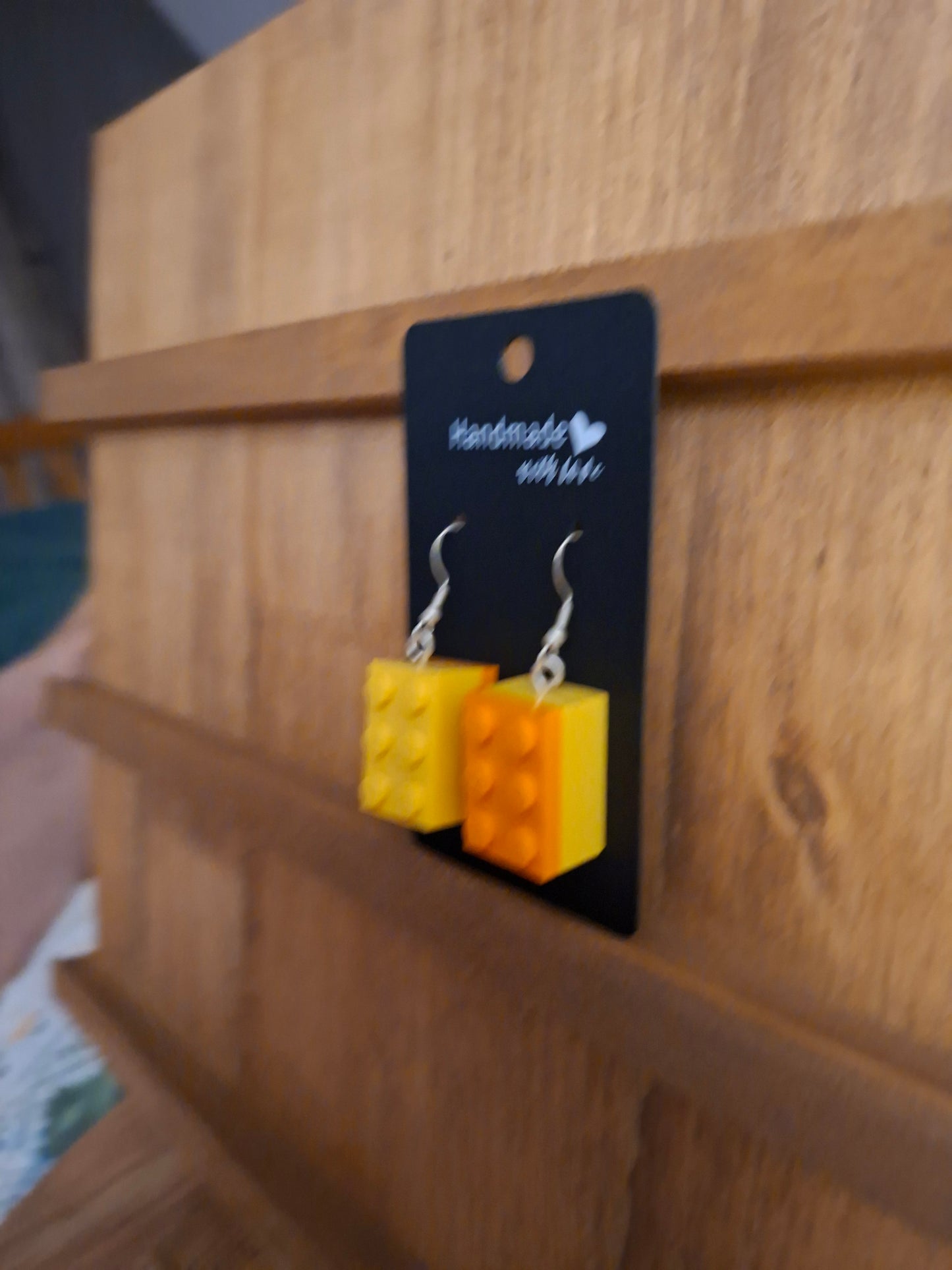 Upcycled lego block earrings