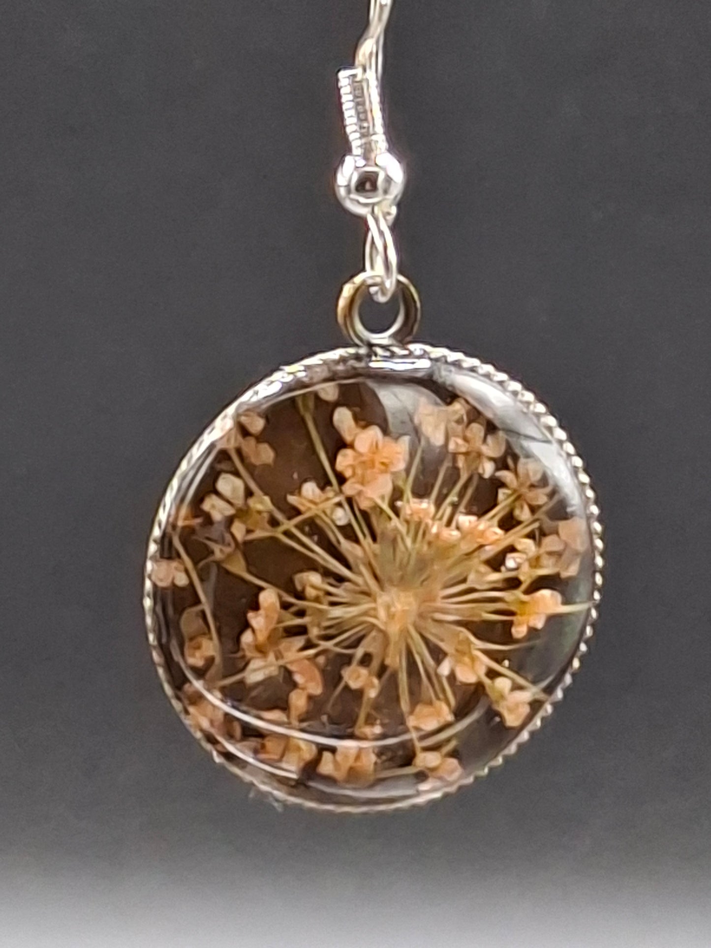 Real flower earrings
