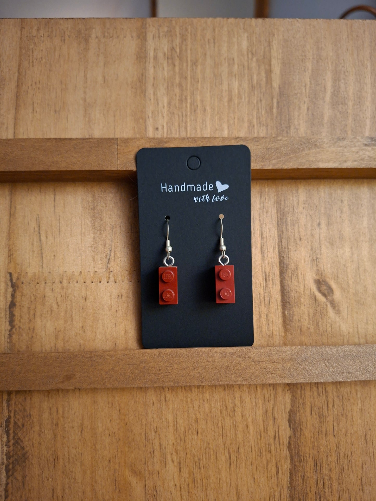Upcycled lego block earrings