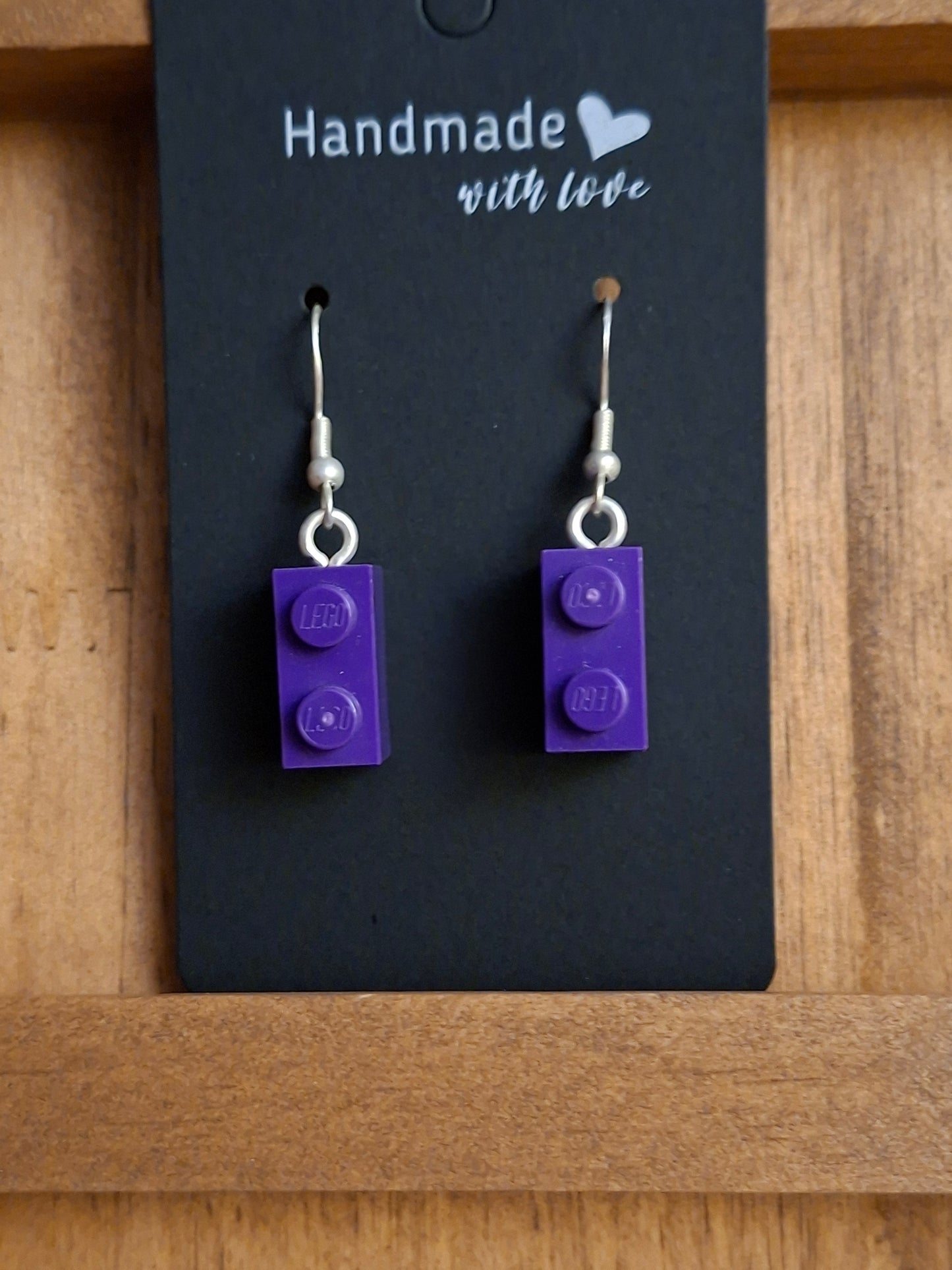 Upcycled lego block earrings