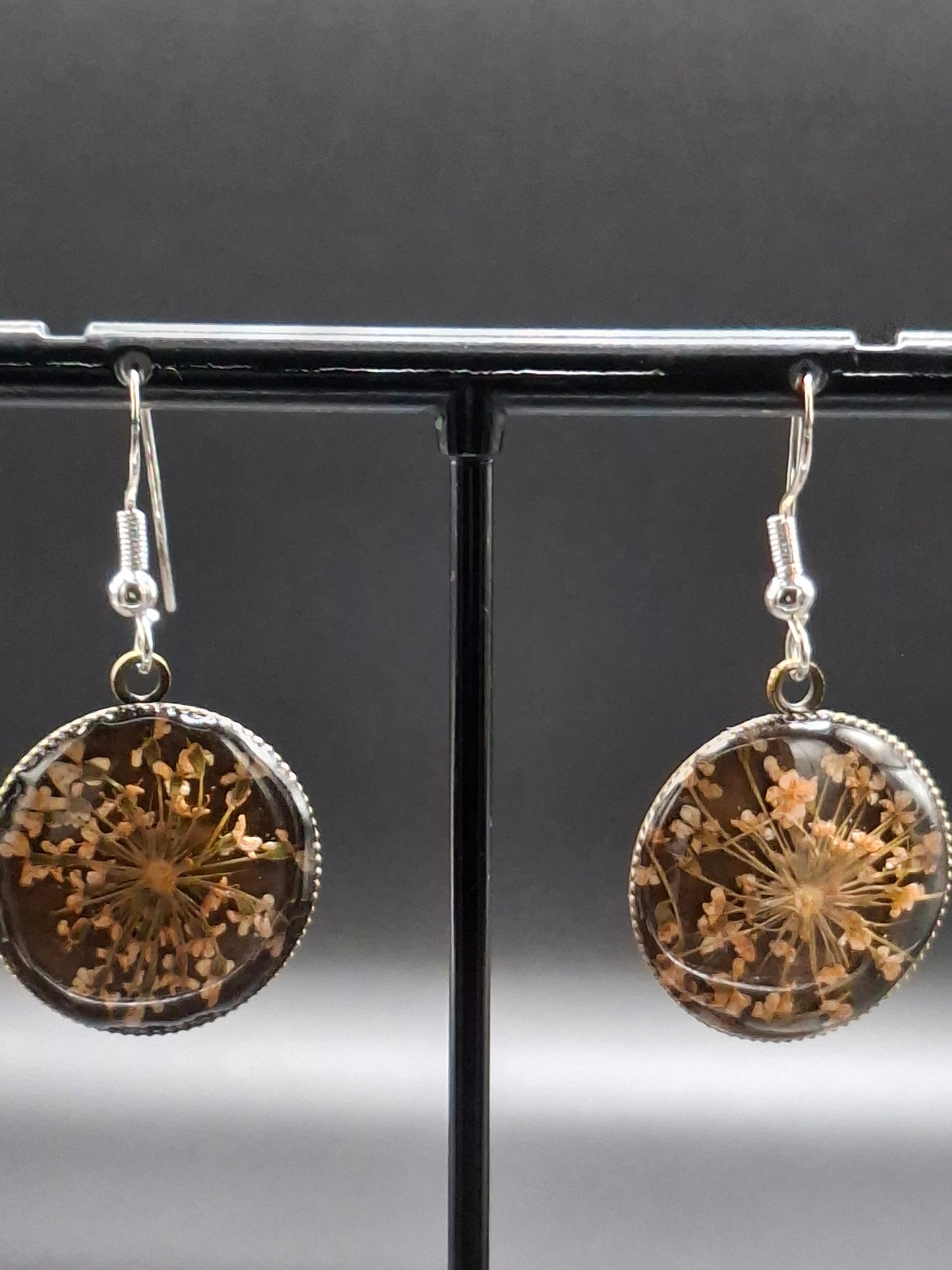Real flower earrings