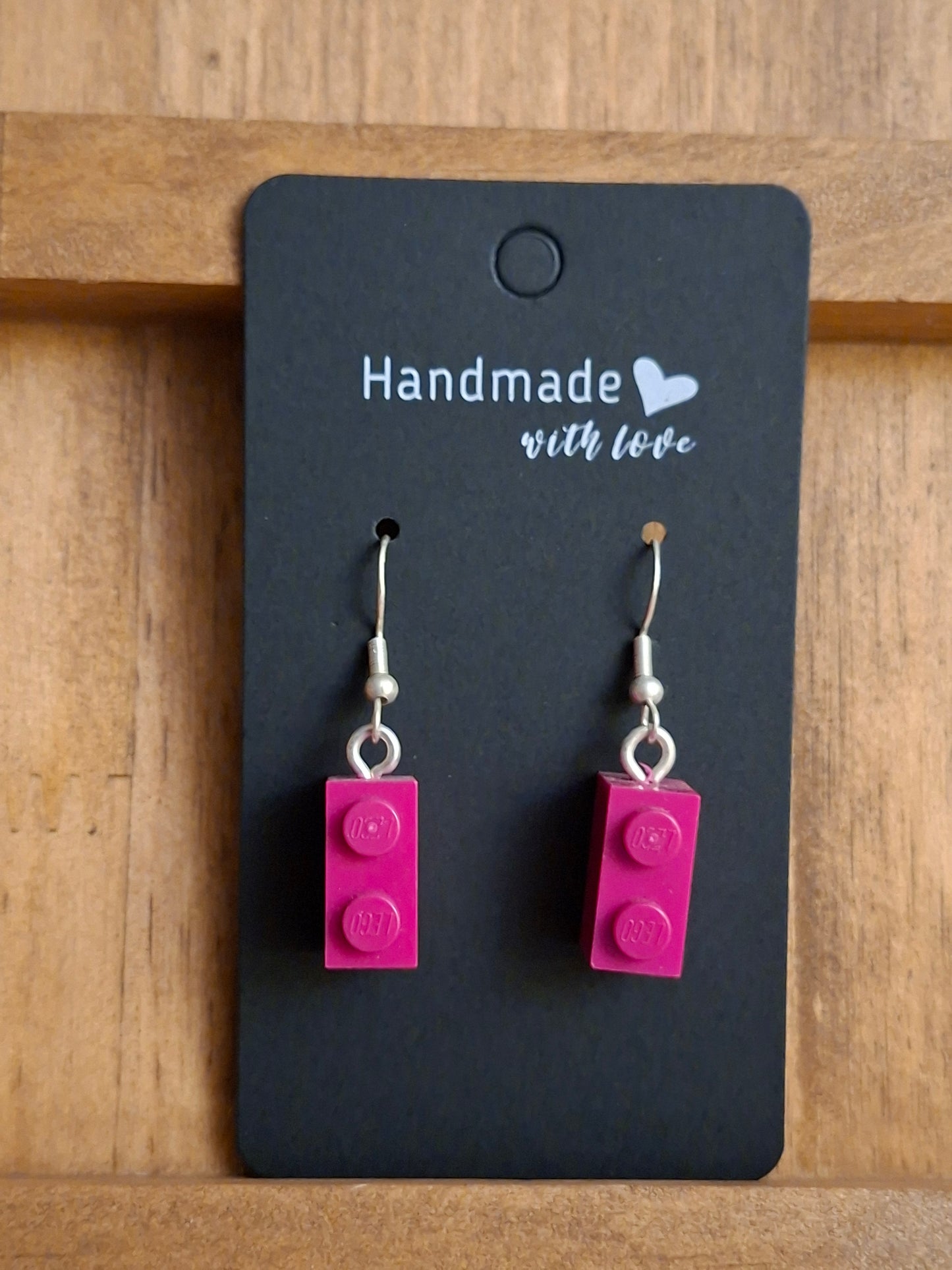 Upcycled lego block earrings