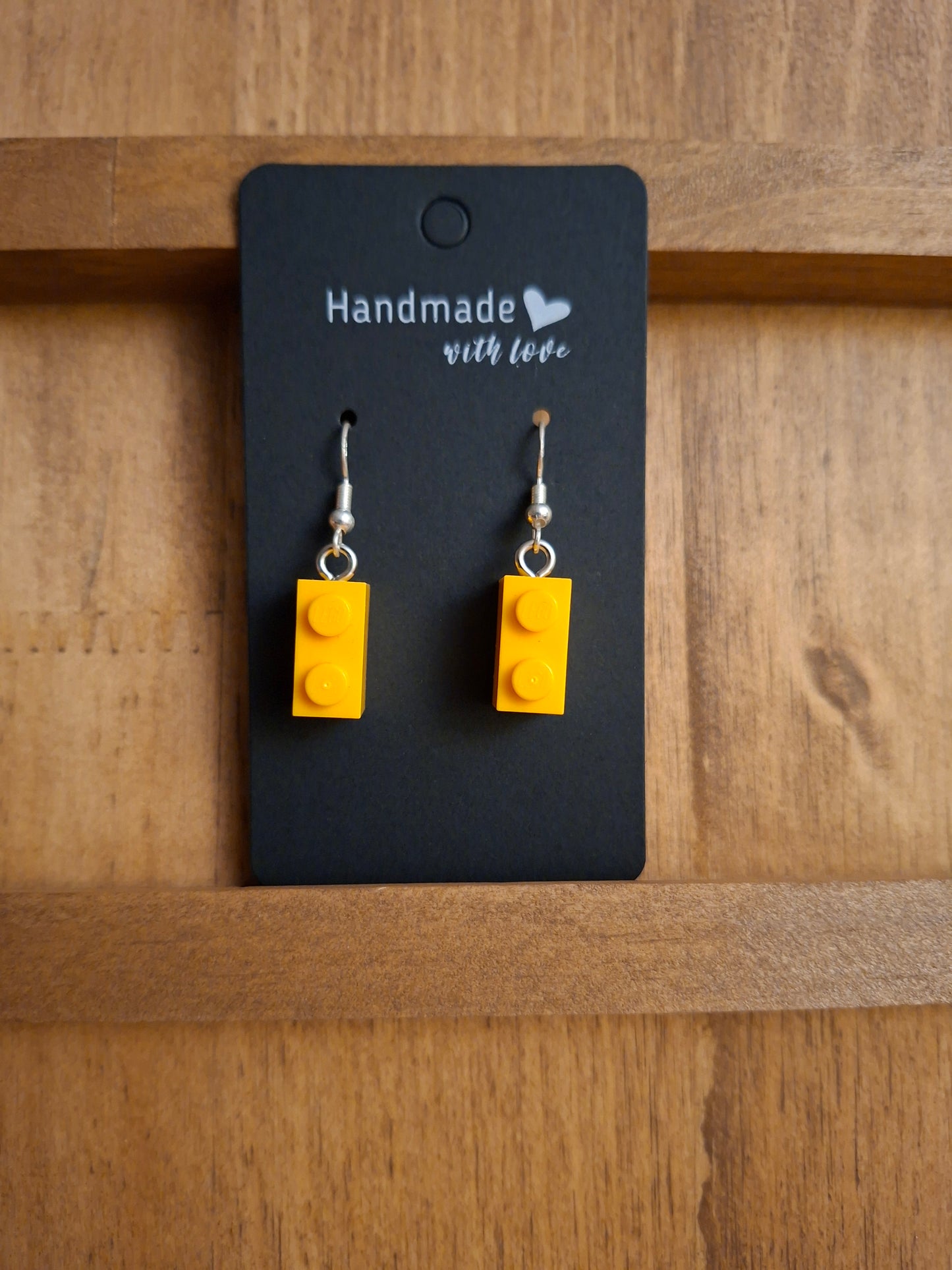Upcycled lego block earrings