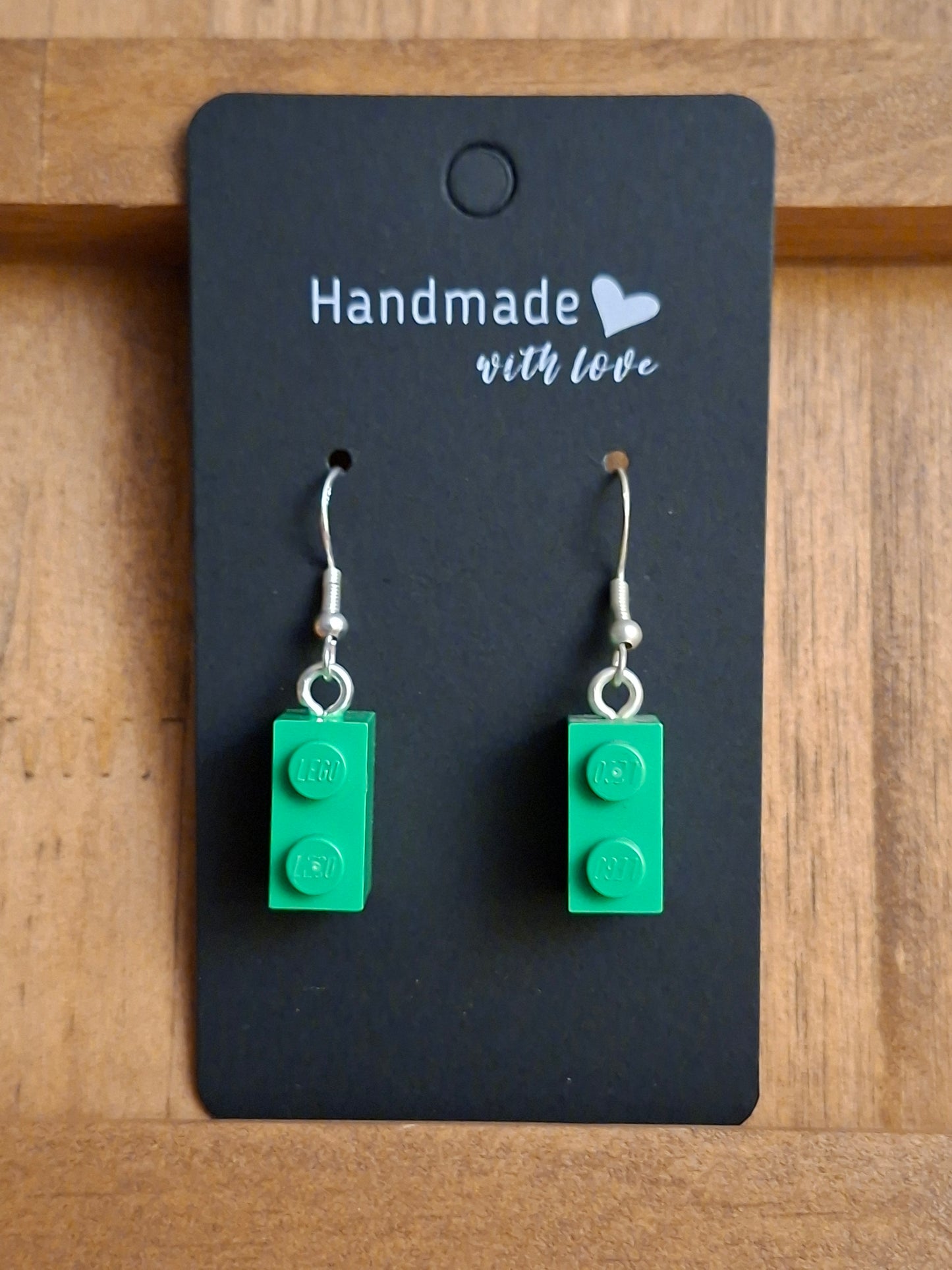 Upcycled lego block earrings