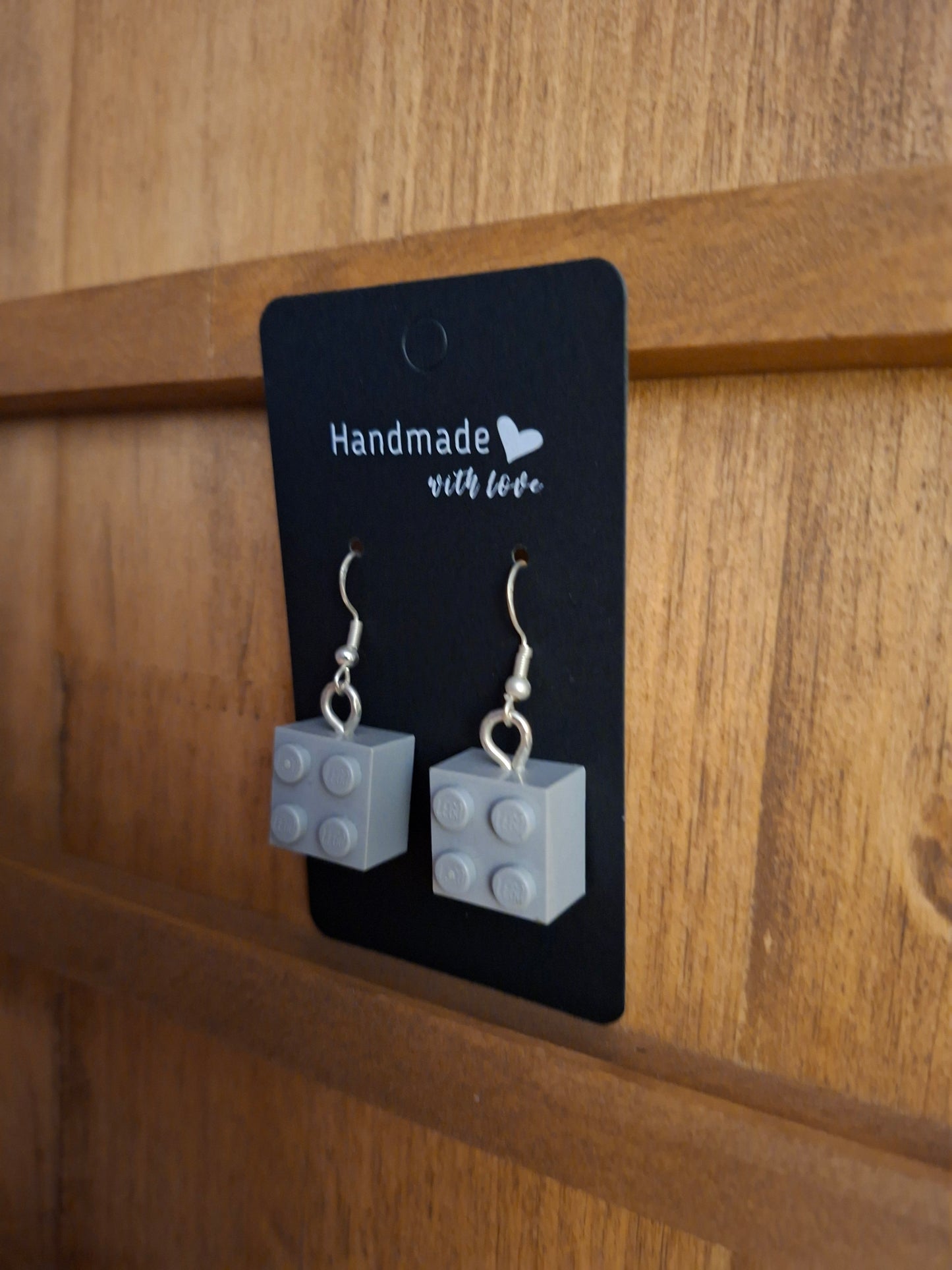 Upcycled lego block earrings