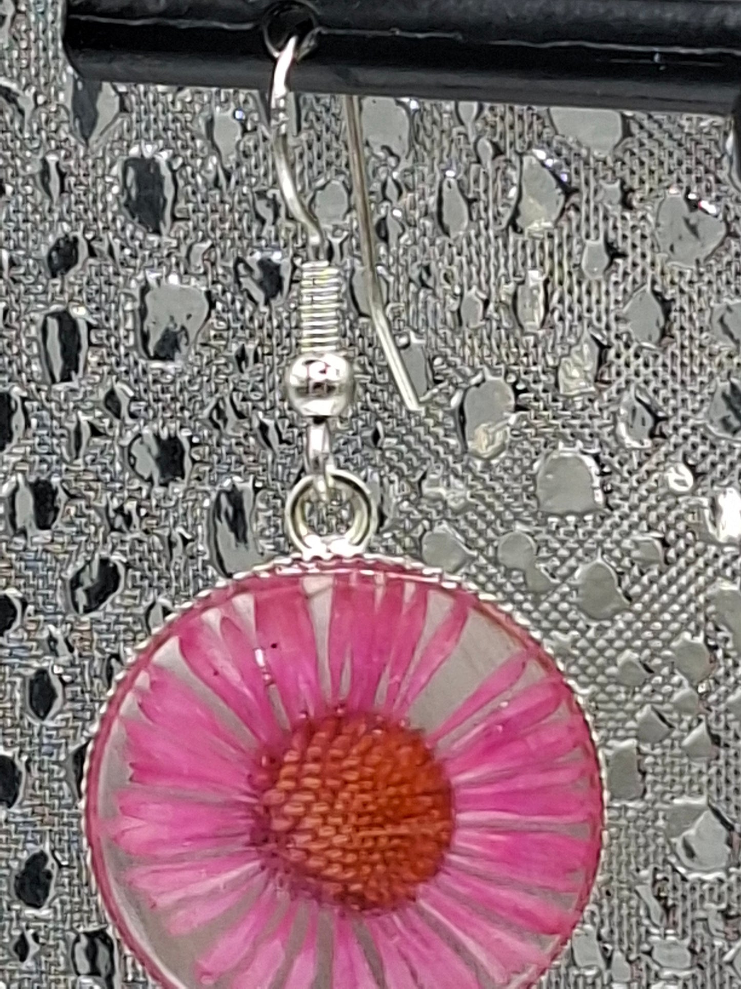 Pink Flower Earrings