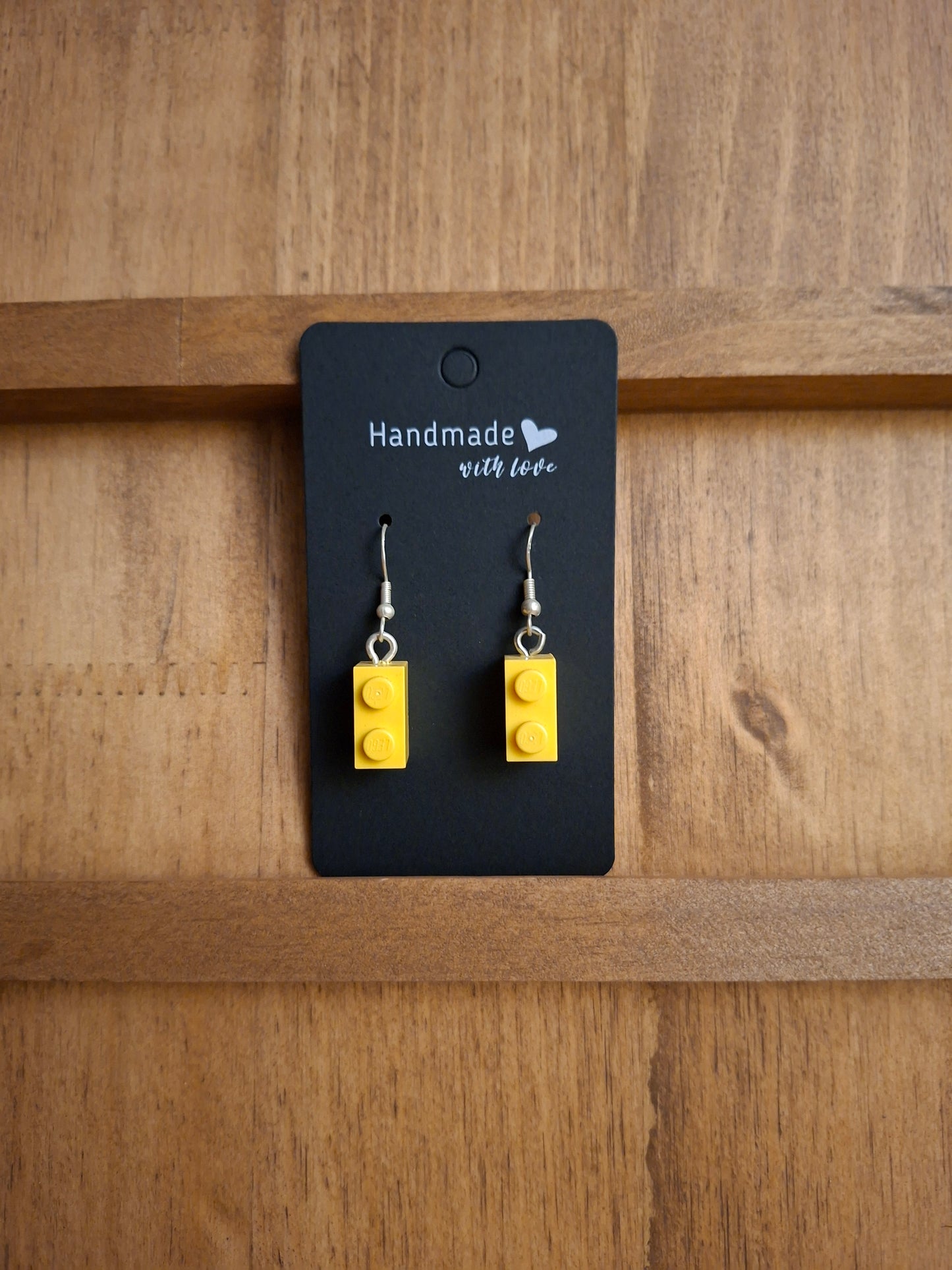 Upcycled lego block earrings