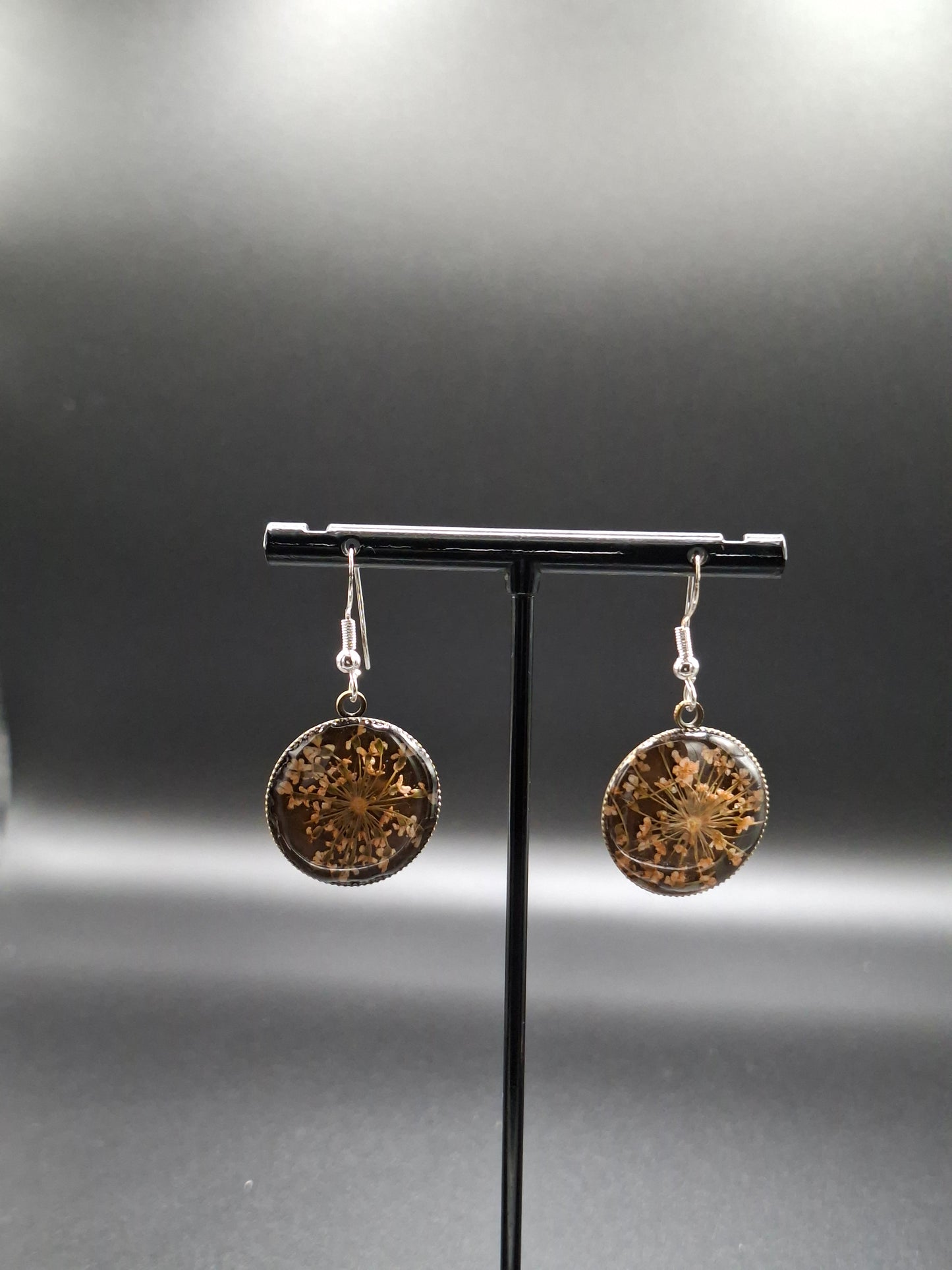 Real flower earrings