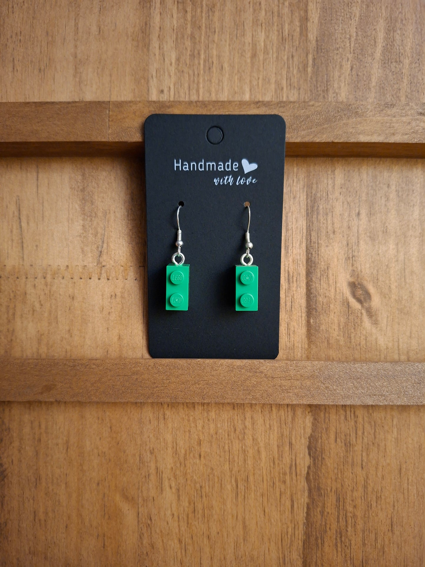 Upcycled lego block earrings