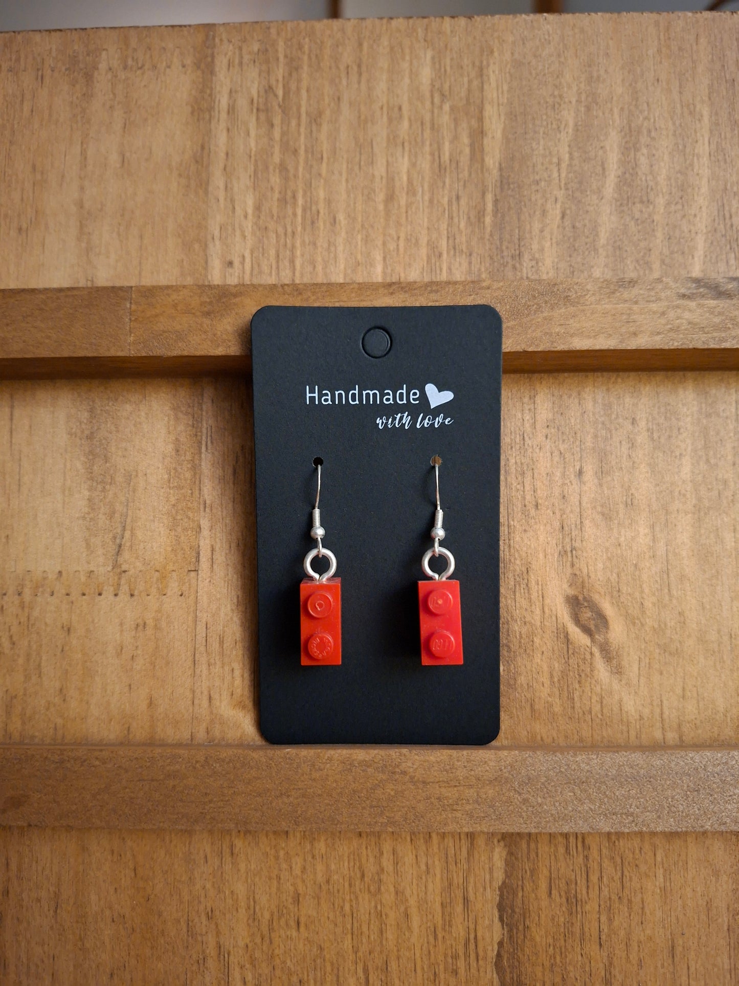 Upcycled lego block earrings