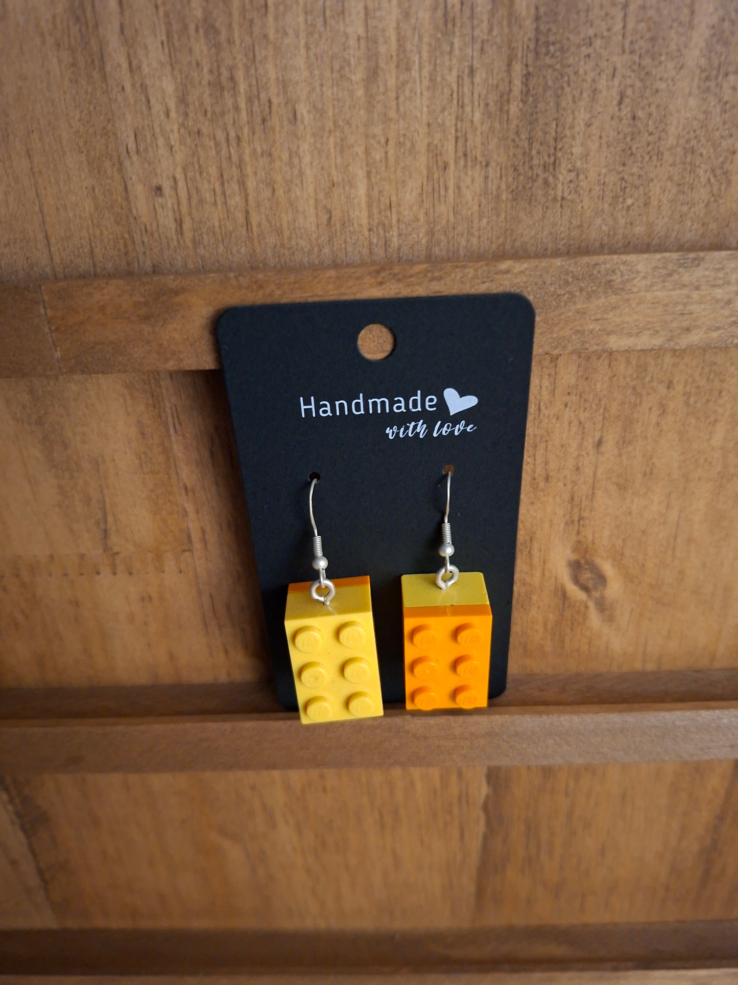 Upcycled lego block earrings