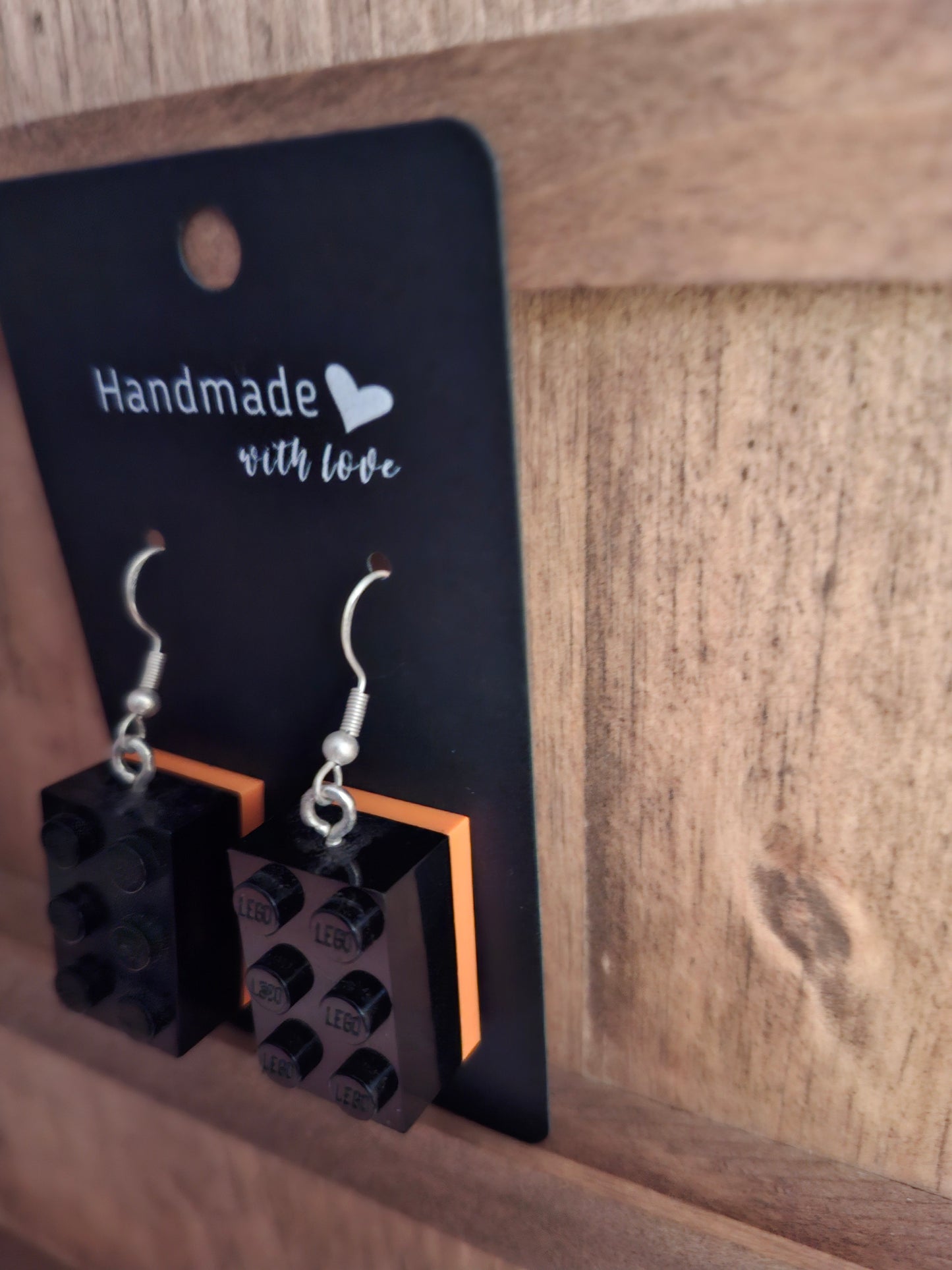 Upcycled lego block earrings