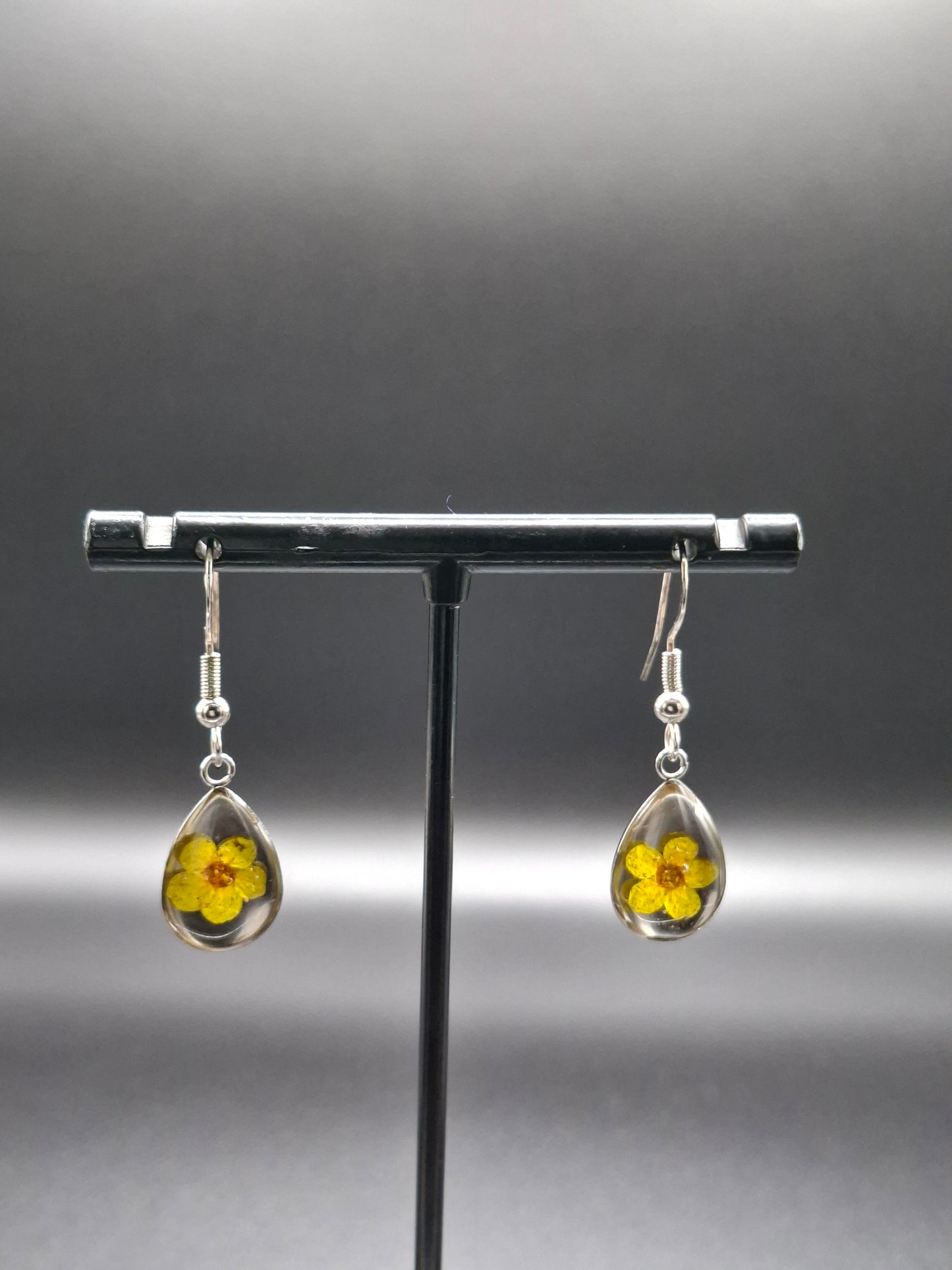 Yellow small flower earrings