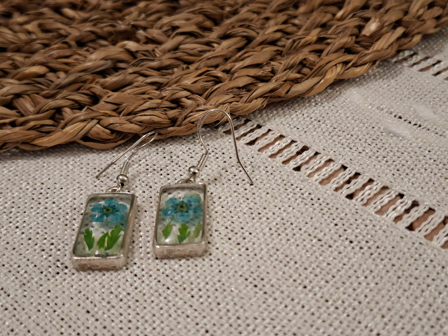 Real flower earrings