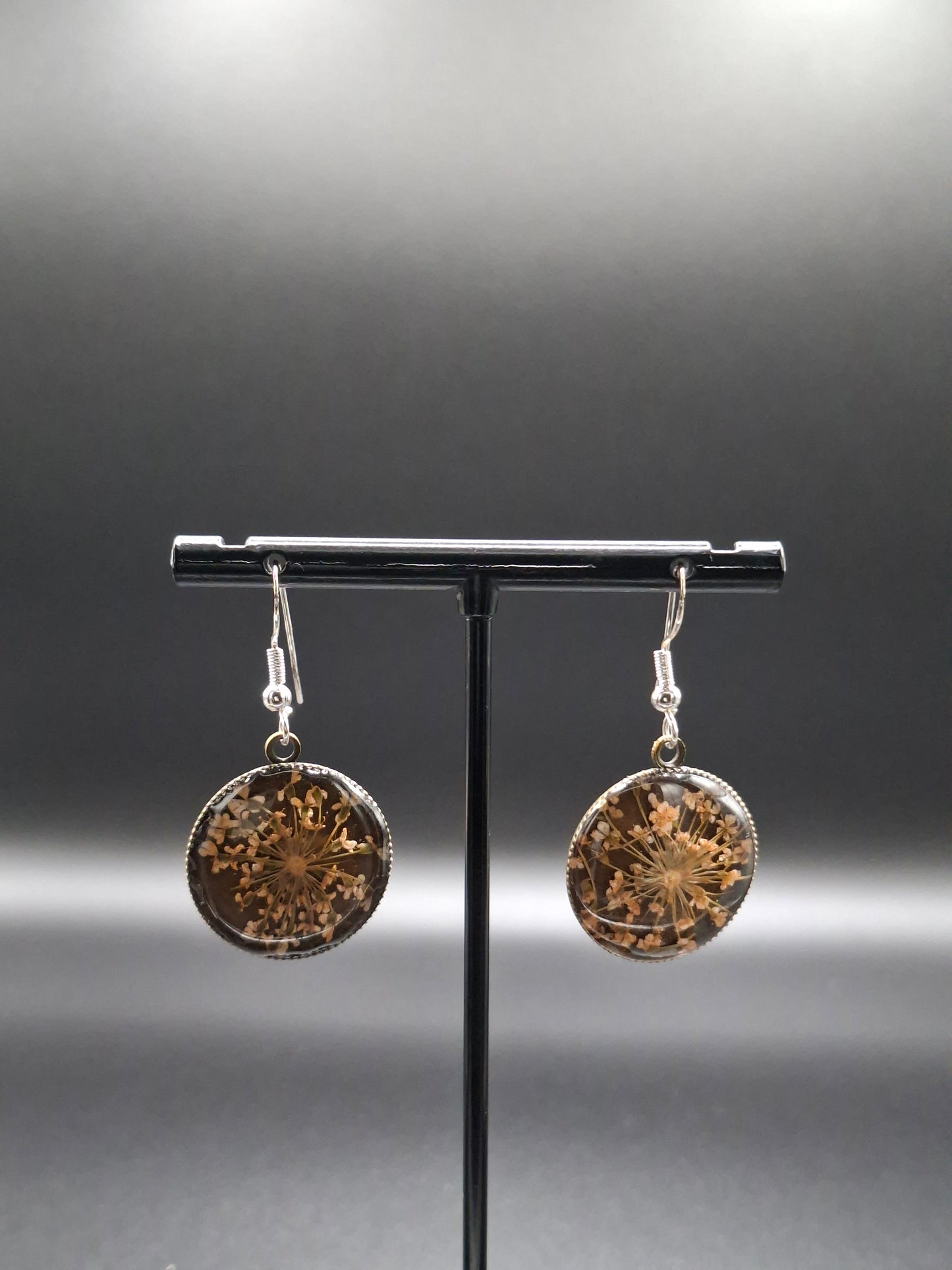 Real flower earrings
