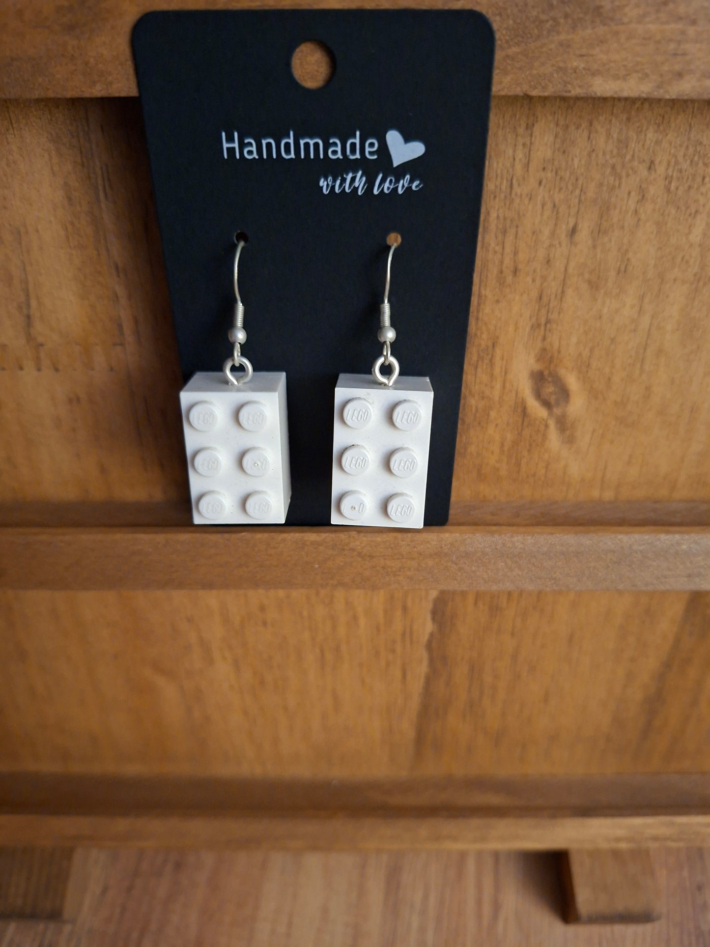 Upcycled lego block earrings